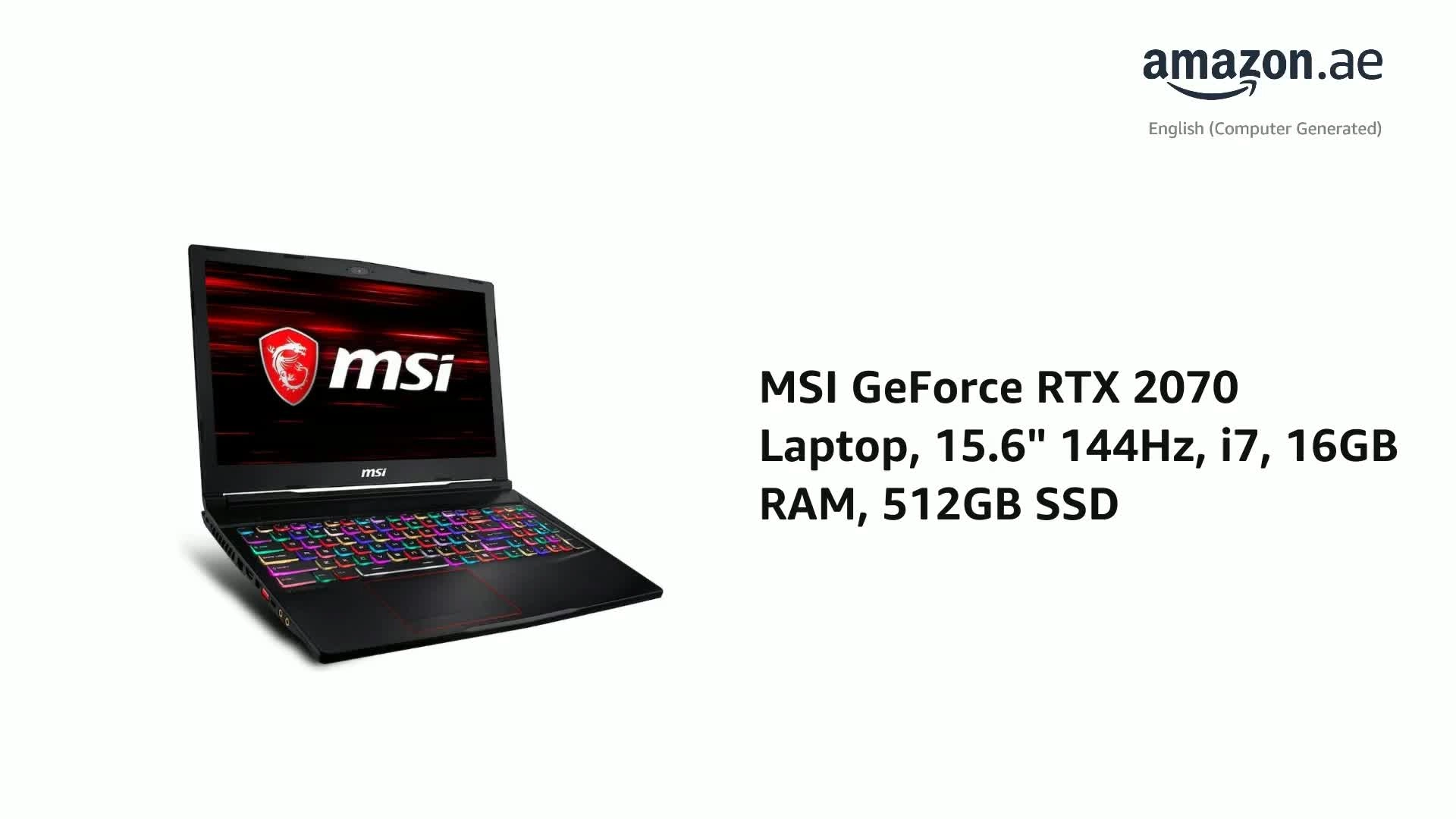 GE63 Raider RGB 9S7-16P722-693 - 15.6'' Core i7-9750H 16GB SO DIMM 512GB SSD + 1TB HDD