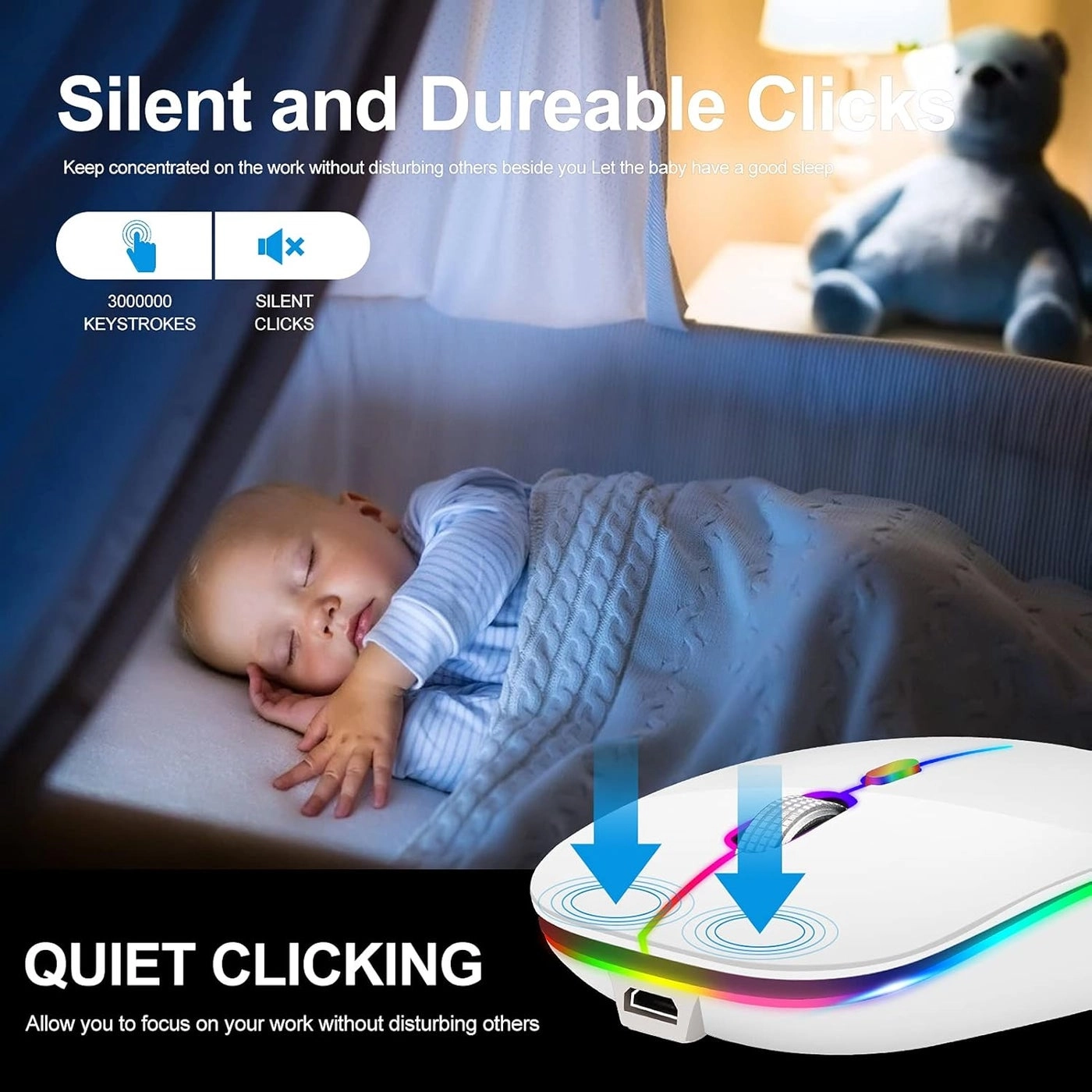 LED Rechargeable Mouse - Bluetooth