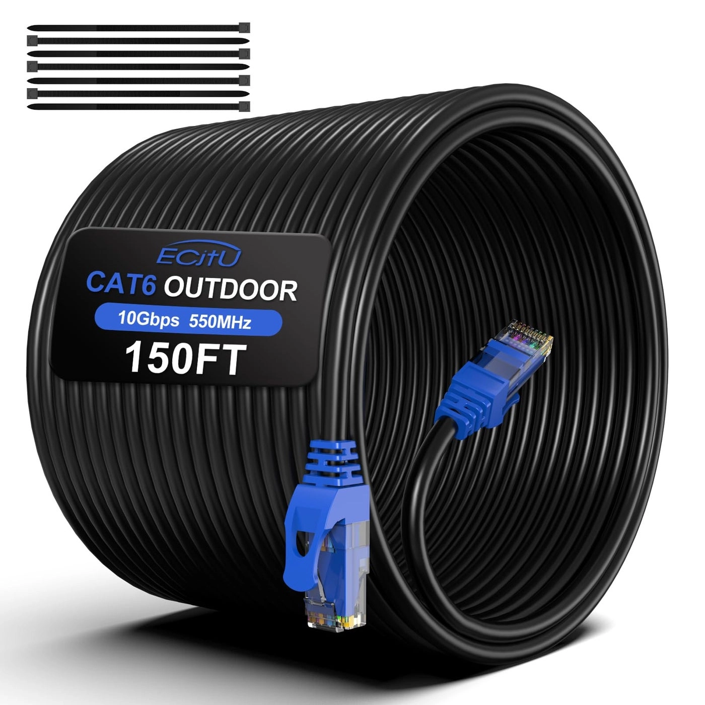 ecjtu Cat6 Outdoor Ethernet Cable - 150FT