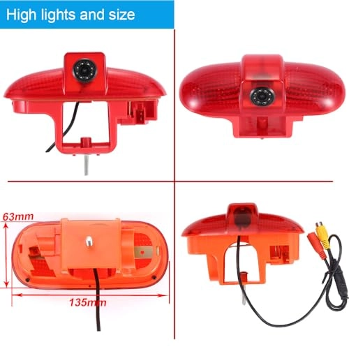 Brake Light Reversing Camera + Rear View Mirror Monitor - Night vision 628 x 586 pixels