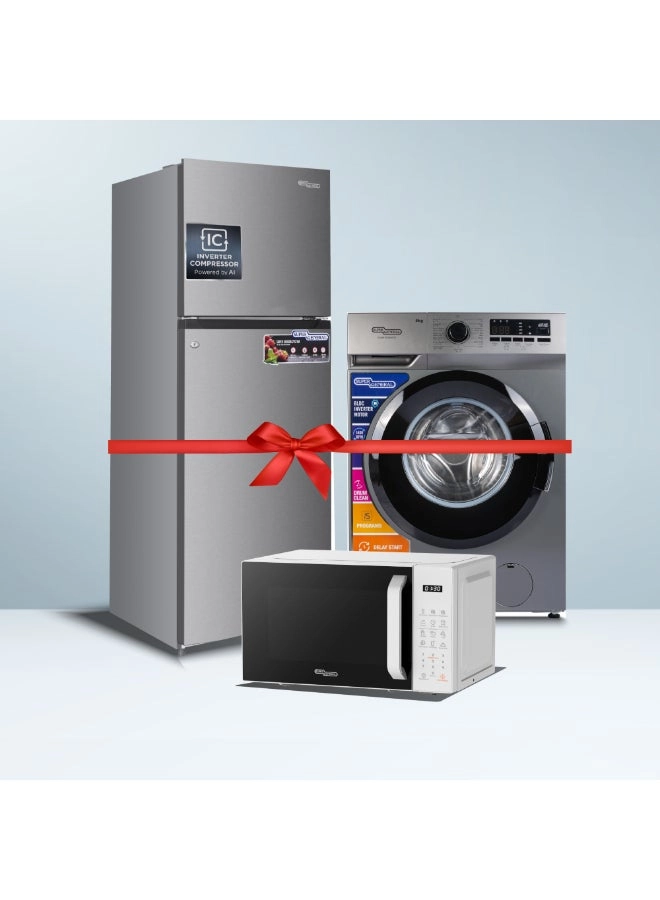 Super General SGR415IE + SGW8250NLEDS - 8KG Front Load + SGMM922DW - 20L Digital