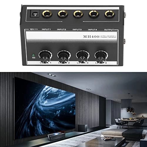 Headphone Amplifier - 4 in 1 Out Individual Volume Control Low Noise