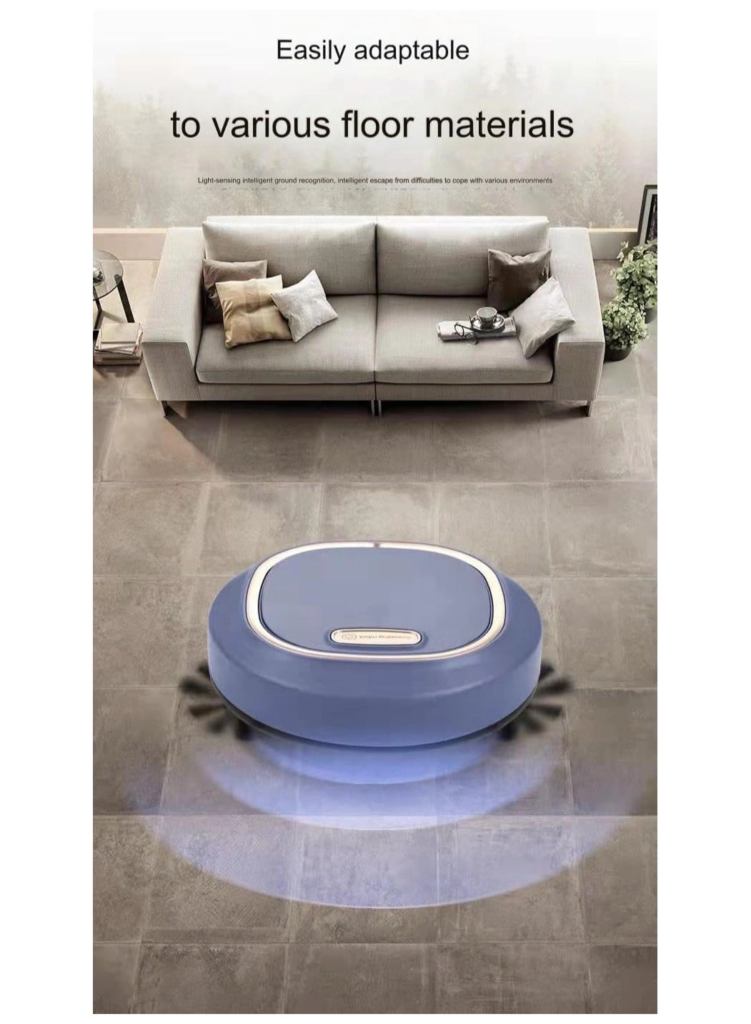 3-in-1 Robot Vacuum - With Mop Cordless USB Rechargeable