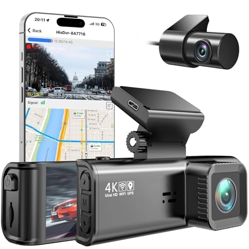 Dash Cam Front Rear 4K