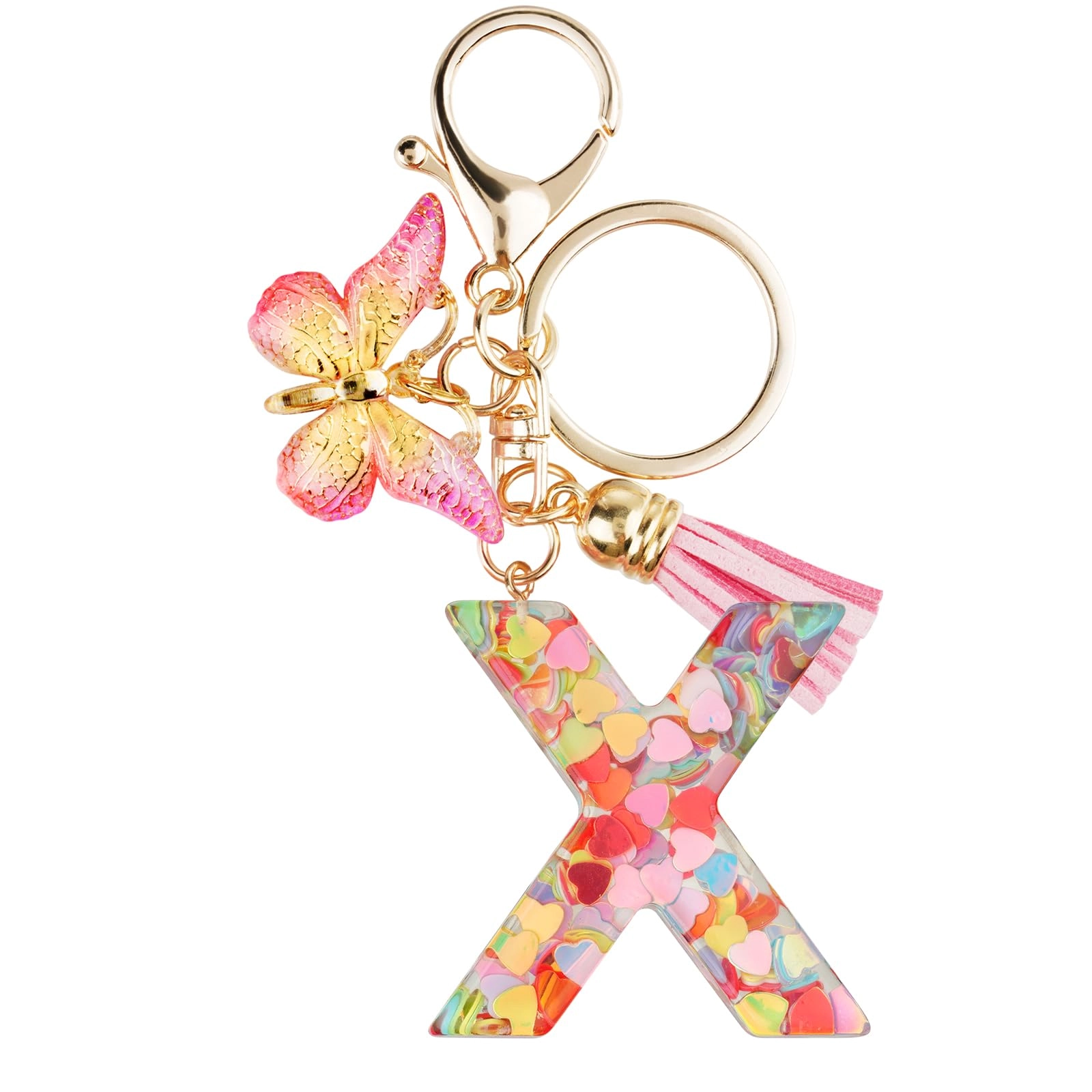 Initial Letter Keychain - Butterfly