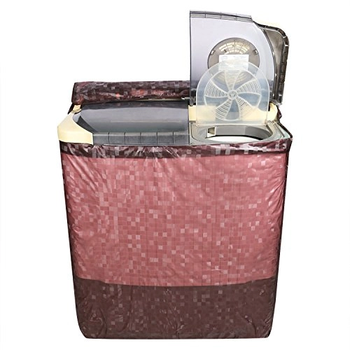 Semi Automatic Square Design Washing Machine Covers - Brown Polyvinyl Chloride (PVC)