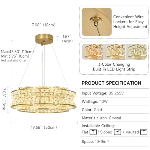 Chandelier - 20 Inch Warm White