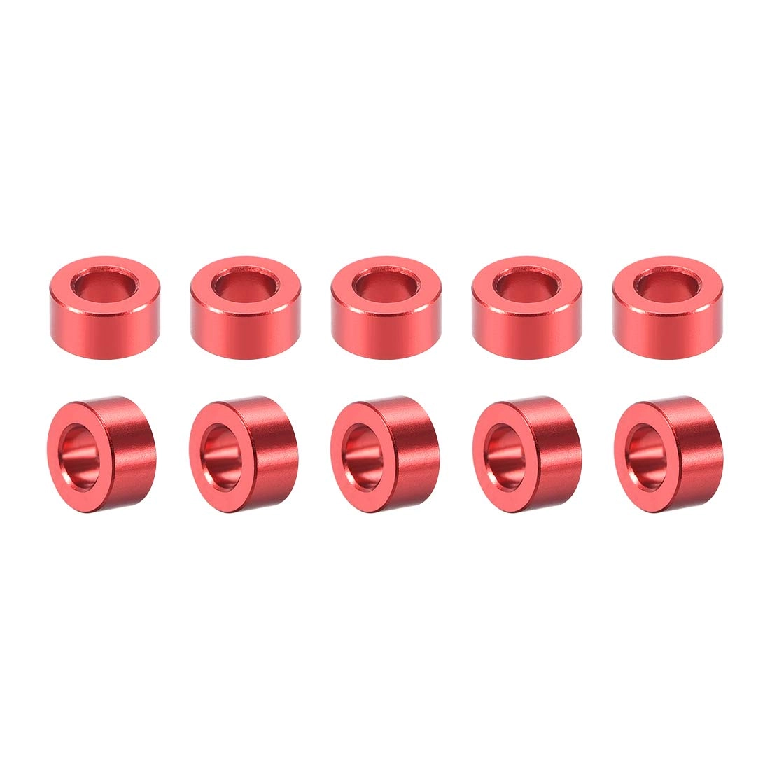 uxcell Round Aluminum Standoff Column Spacer - 3.1x6x3mm Red