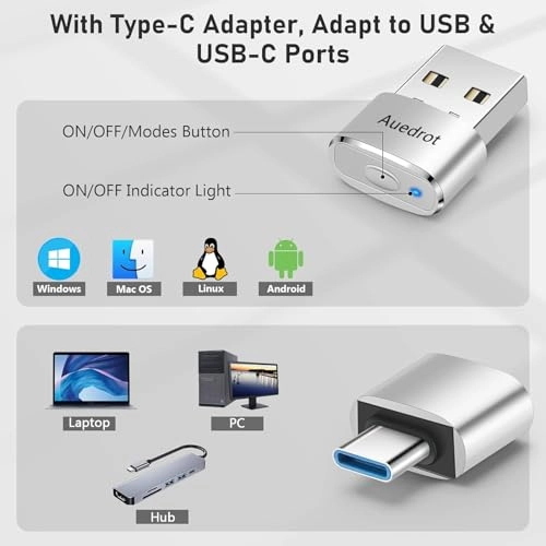 Mouse Jiggler - Metal USB Plug & Play 2 Jiggle Modes Silver