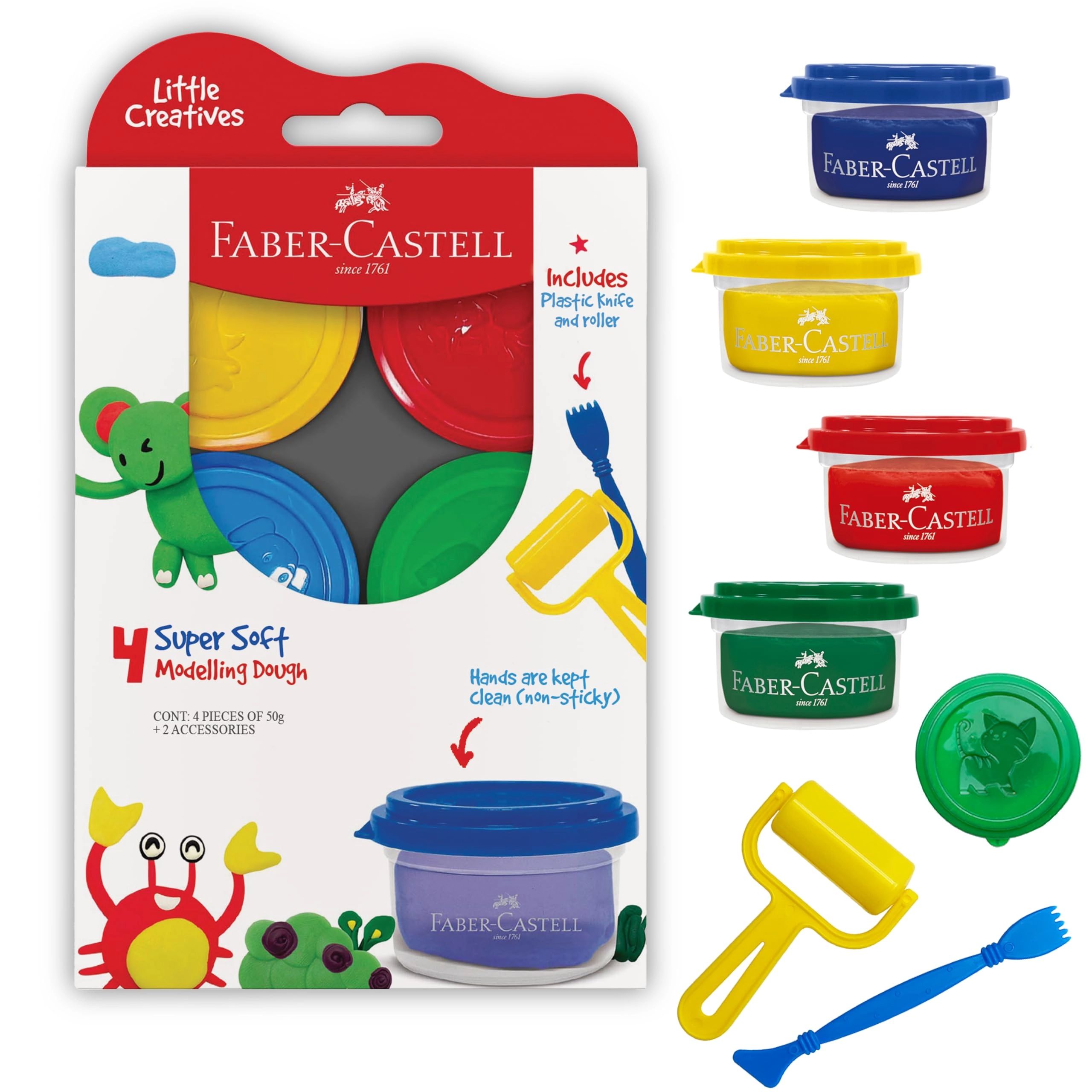 Faber-Castell Little Creatives Modeling Dough Set - [Inference] Clay or plasticine-like substance 4 piece(s)