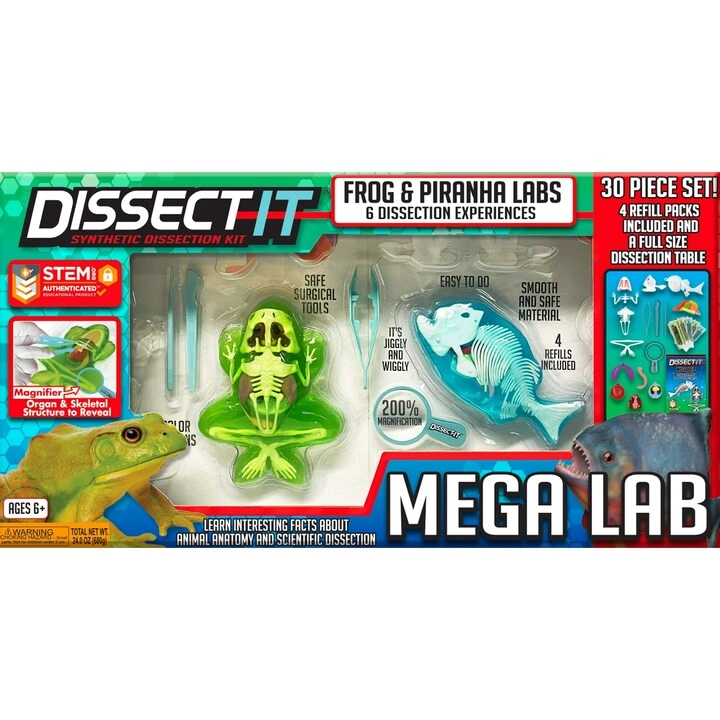 COLOR LAND CHILDRENS TOYS CENTER LLC Dissect-It Frog & Piranha Mega Lab Biology - 6 years+ 30 pieces