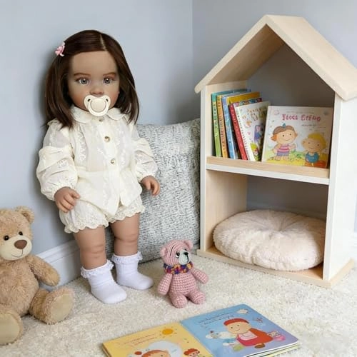 Pippa Reborn Baby Doll - 26 inch Cotton Vinyl Hand-rooted Curly Hair Ages 3+