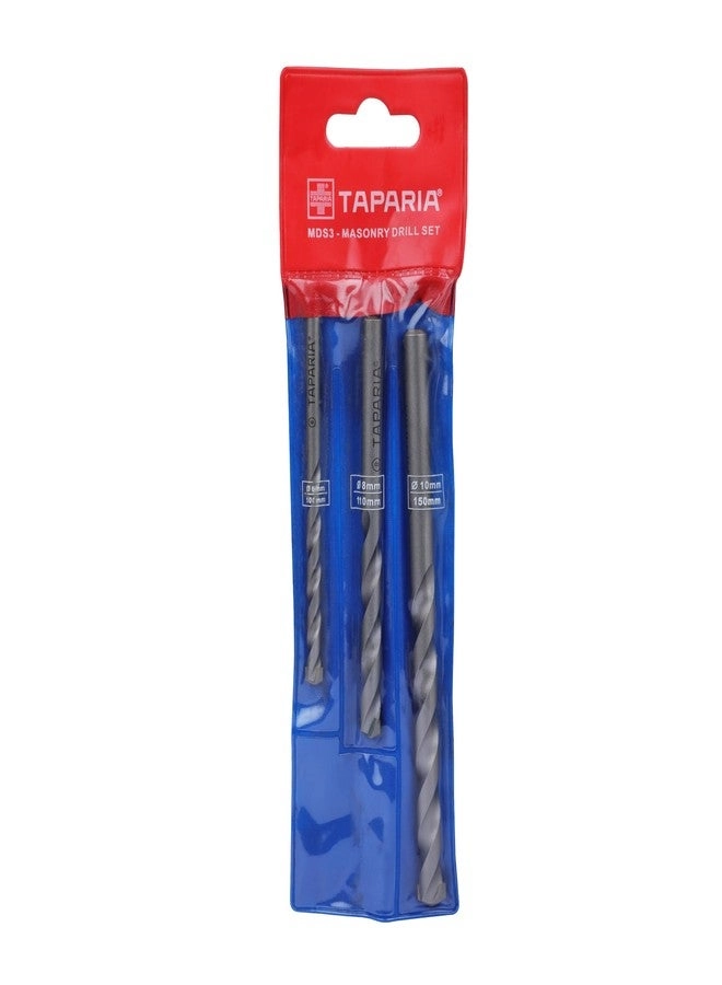 Taparia Parallel Masonary Drill Bit Set - 3 Pc 6Mm,8Mm,10Mm
