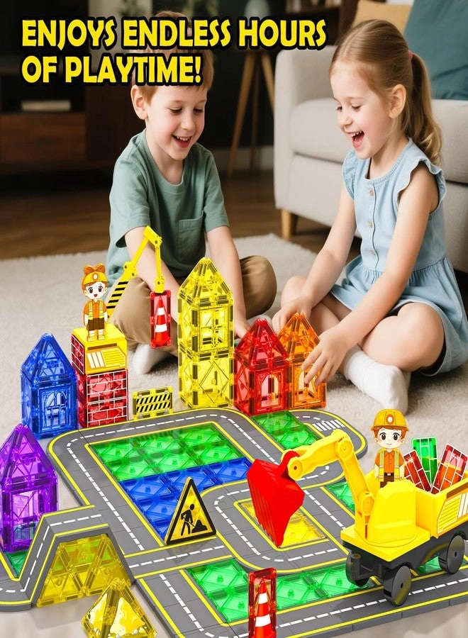 Magnetic Tiles - 2 Cranes Car