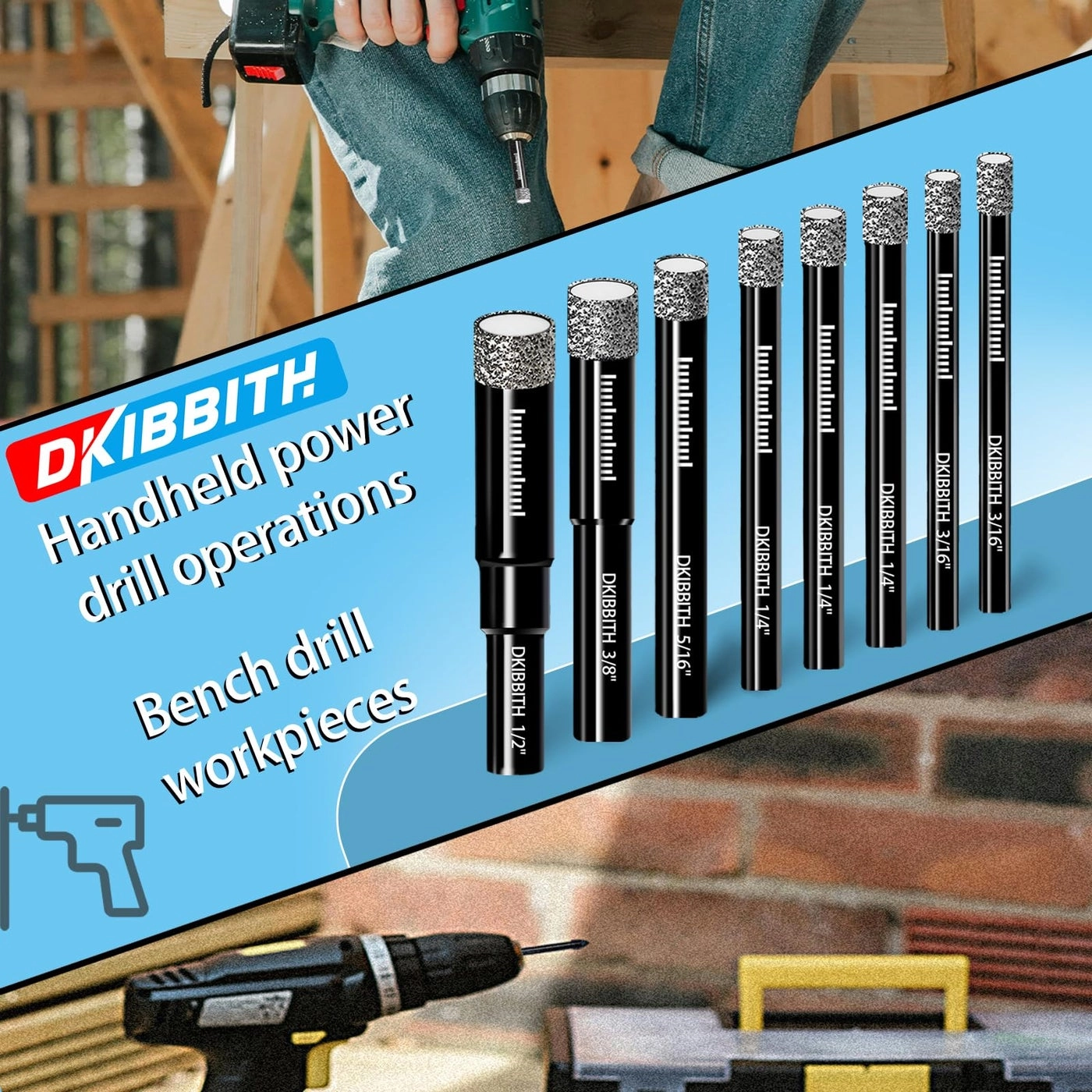 Diamond Drill Bits - 5 Packs 1/4"