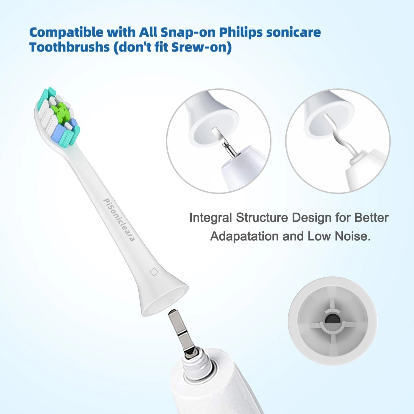 Replacement Toothbrush Heads - 10 Pack Snap on