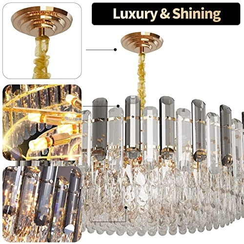 Round Crystal Chandelier - 6000K 4000K 3000K