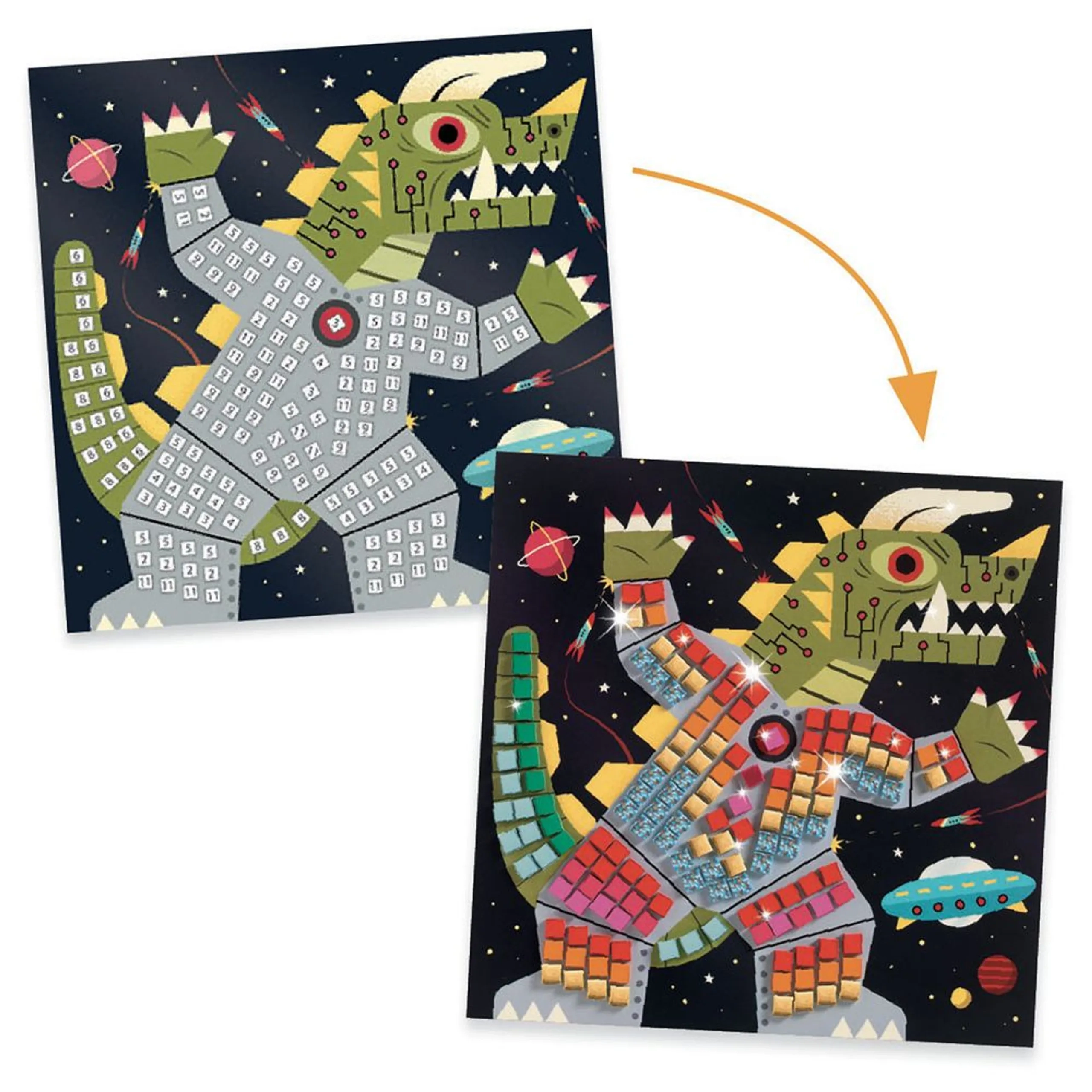 Space Battle Mosaic - 5 Years+ 20 x 20 cm