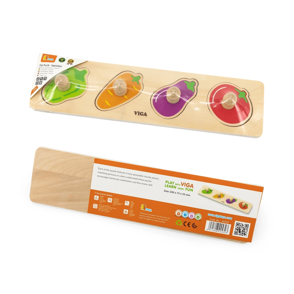 Wooden Flat Puzzle Set - Suitable for 12 months & above 4 Pcs