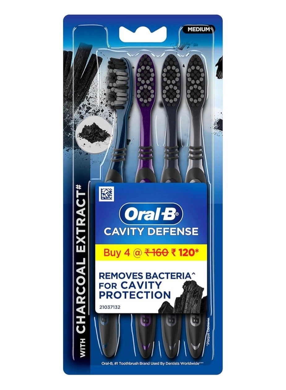 Cavity Defense Deep Clean + Whitening Toothbrush - MEDIUM 4-Piece Pack