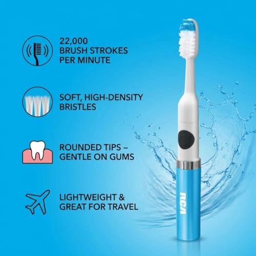 Sonic Toothbrush - 22,000 brush strokes per minute Battery Powered Extra Brush Head