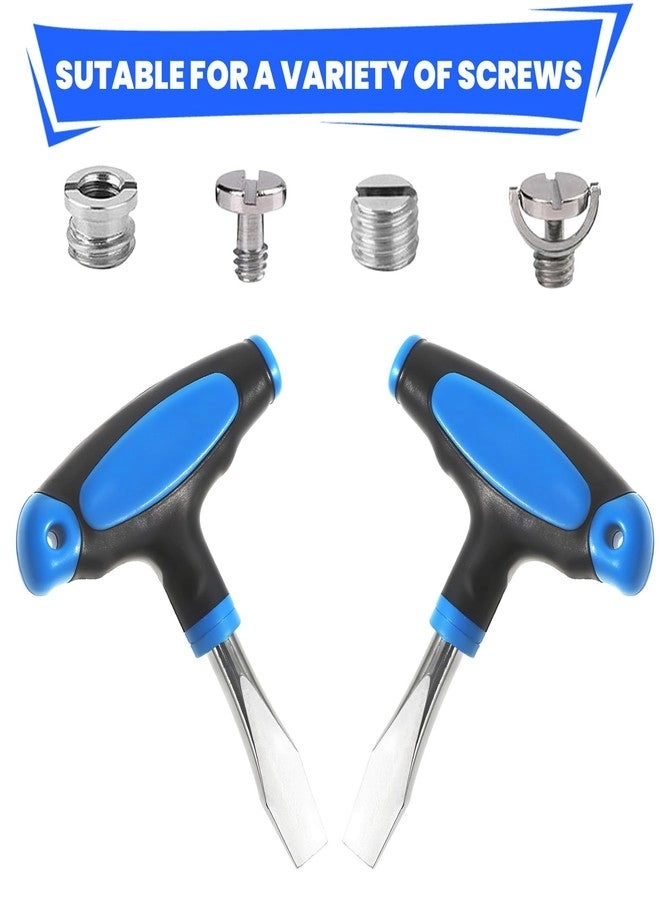T Handle Flat Head Screwdriver Set - 2PCS