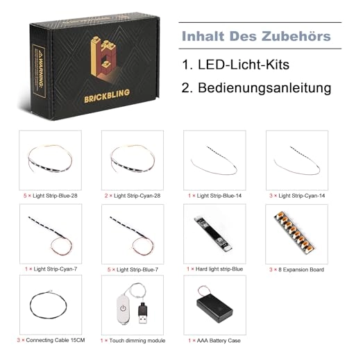 LED Light Set - Touch Dimmer Compatible with Lego 43008