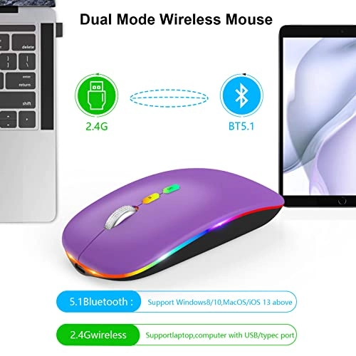 LED Slim Rechargeable Mouse - Wireless