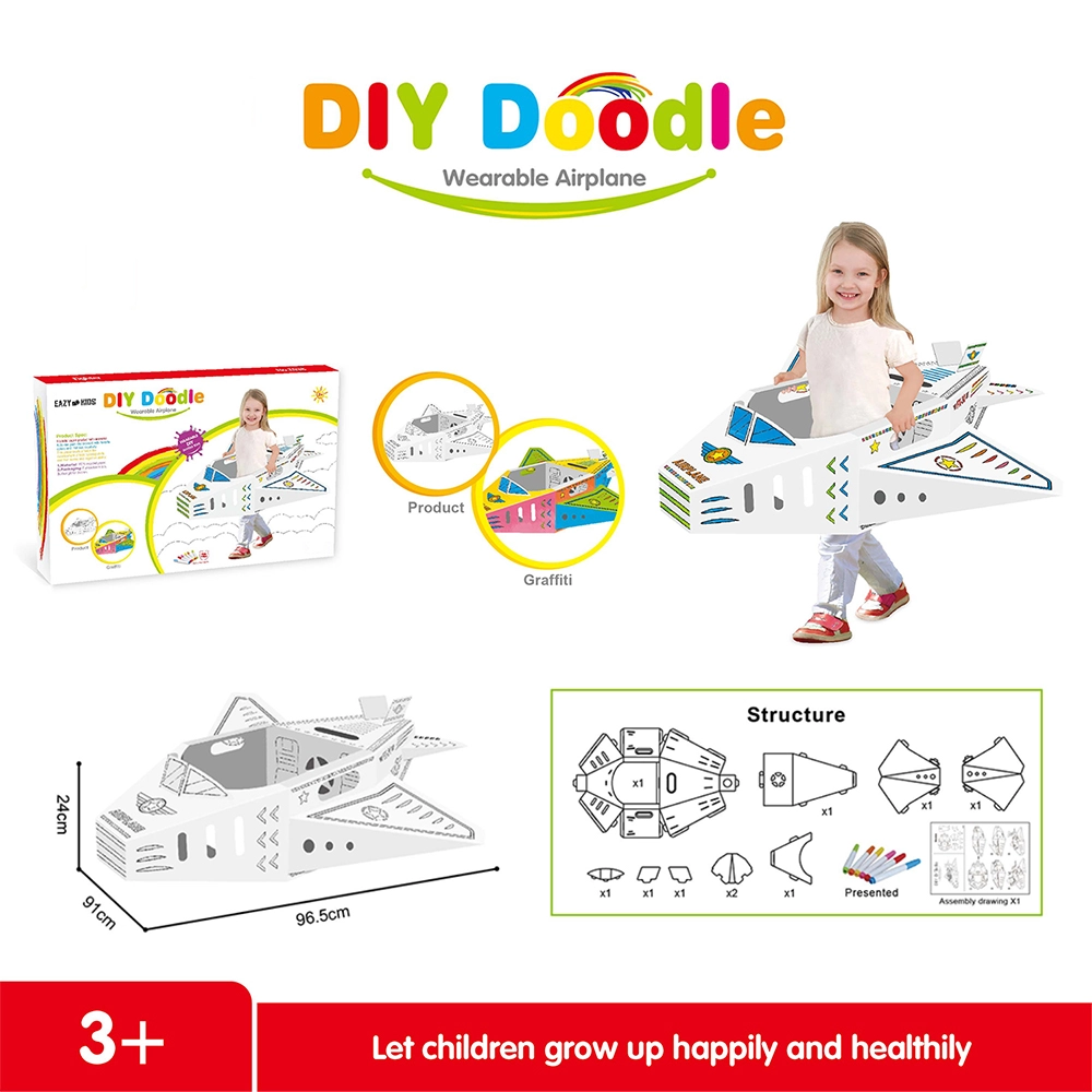 DIY Doodle Colouring Kit - Wearable Airplane - 3+ years