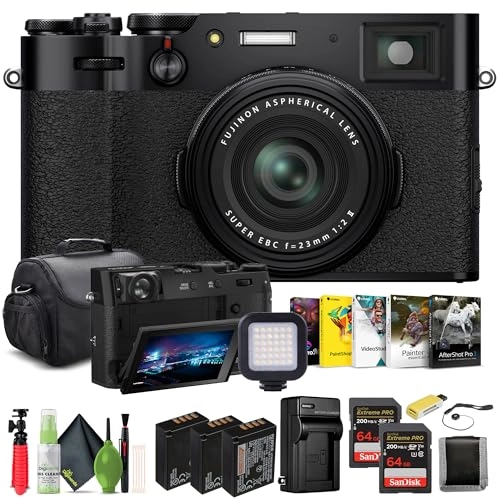 X100VI + 64GB Card + Memory Card Reader + NP-W126 Replacement Battery + External Charger + Corel Photo Software + Luxury Soft Case + 12" Flexible Tripod + Memory Card Wallet + Cleaning Kit + Lens Cap Protector
