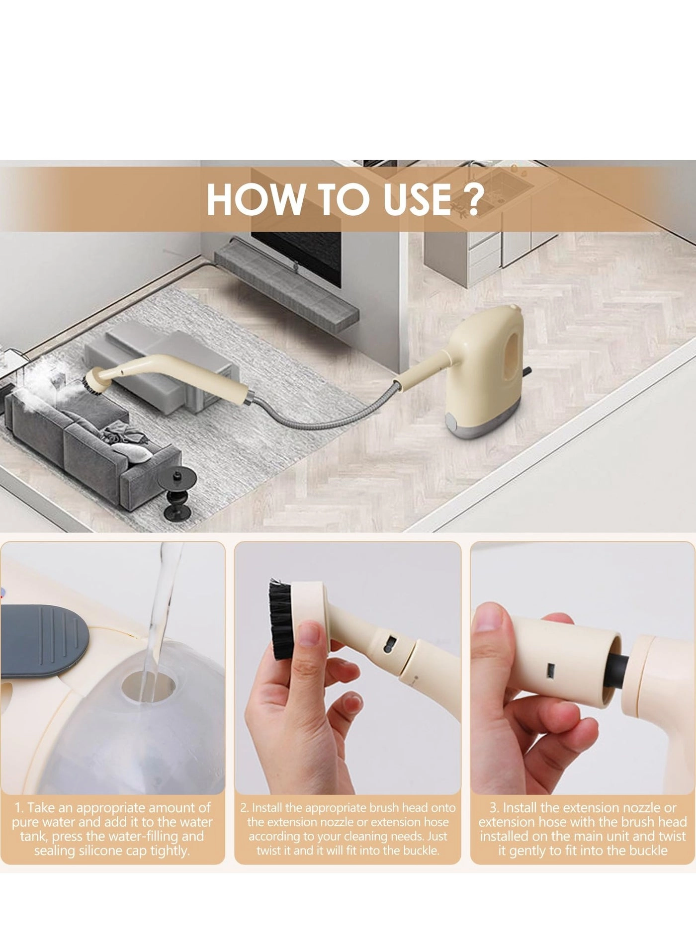 Handheld Steam Cleaner - 2.8-3.2Bar 350 ml