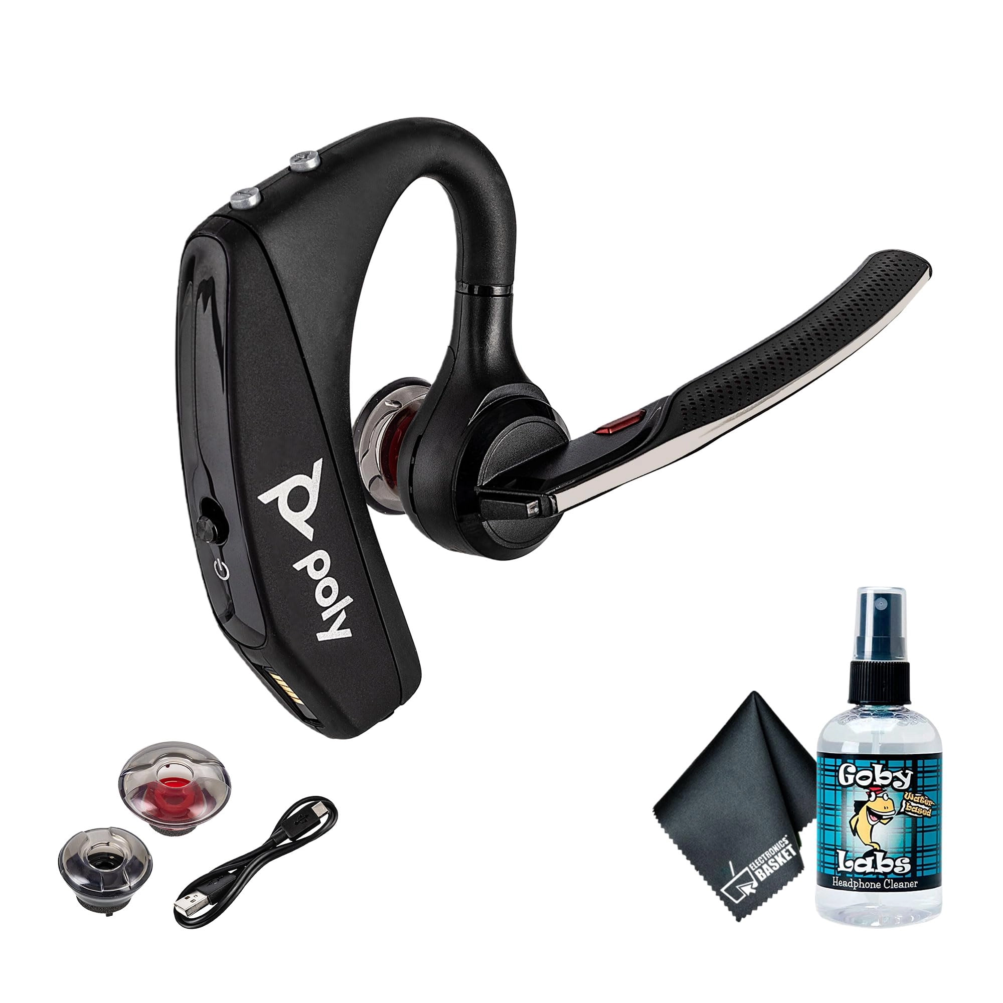 POLY Voyager 5200 - Wireless Headset + Mic Cleaner + Fiber Cloth