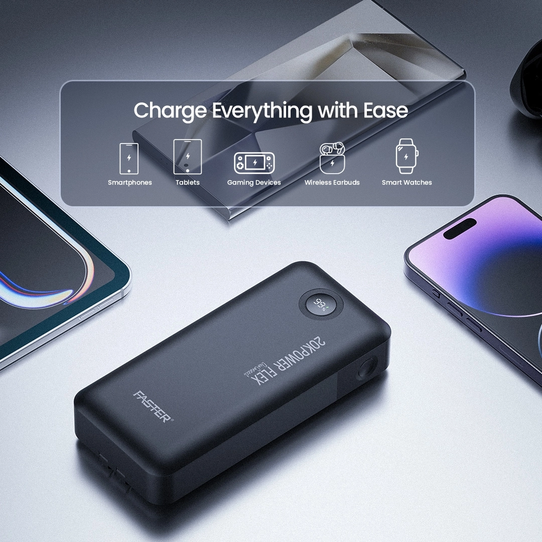 PF20K - 20,000mAh 22.5W 2 USB-A 1 USB-C