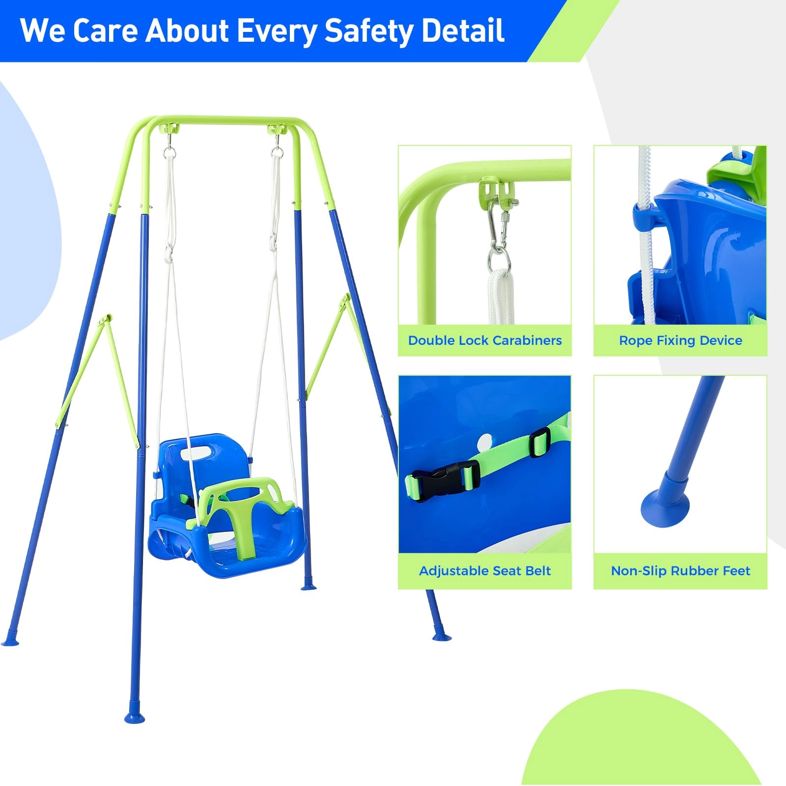 3-in-1 Swing Set - for Toddlers 4 Sandbags Bluegreen