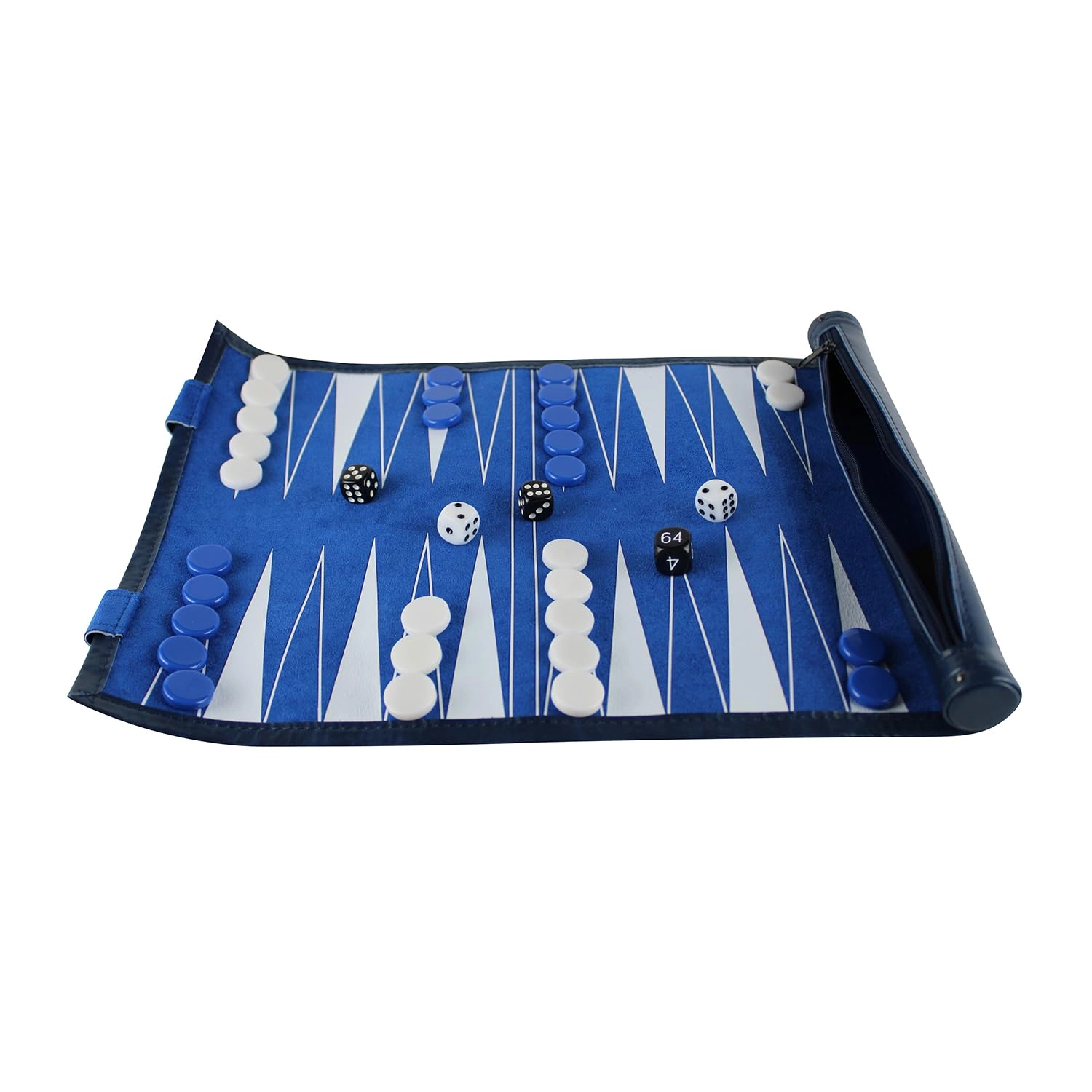 Chessgammon Roll Up Backgammon Set - 13 Inch Black