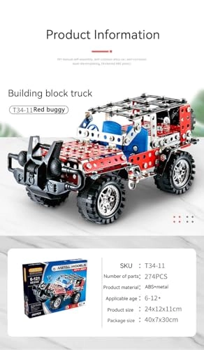 Cross-Country Construction Vehicle - 1:24 Scale Red Metal