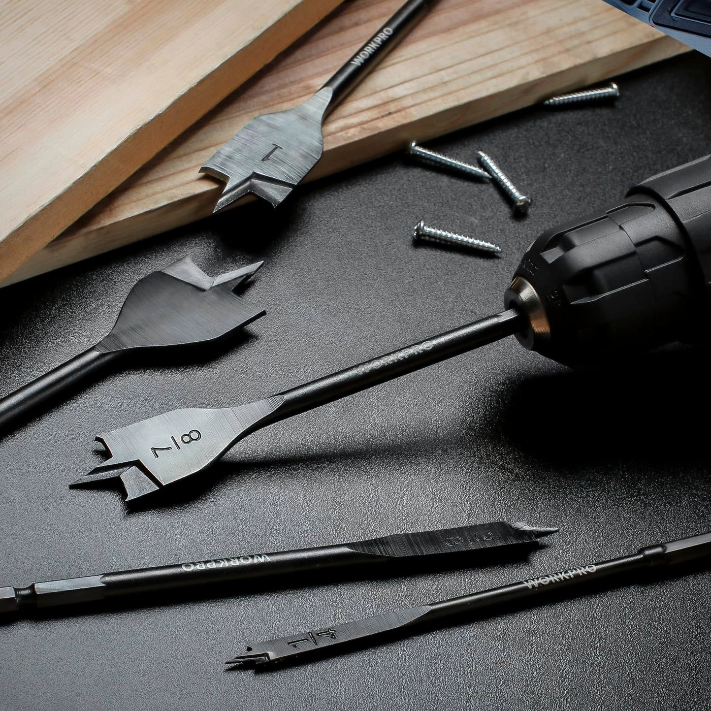 Spade Drill Bit Set - HIGH-CARBON STEEL 10-Piece 1/4" to 1-1/2"