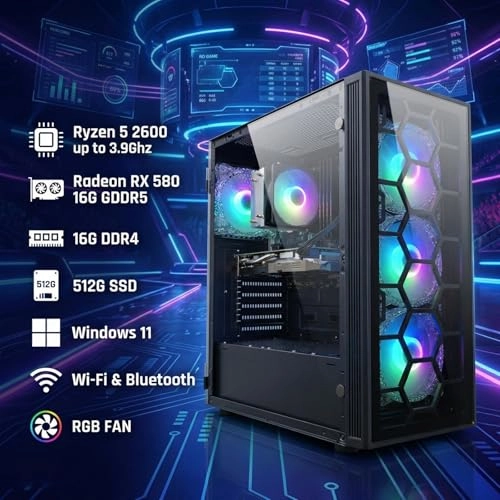 Gaming PC Desktop - Ryzen 5 2600 16G 512G