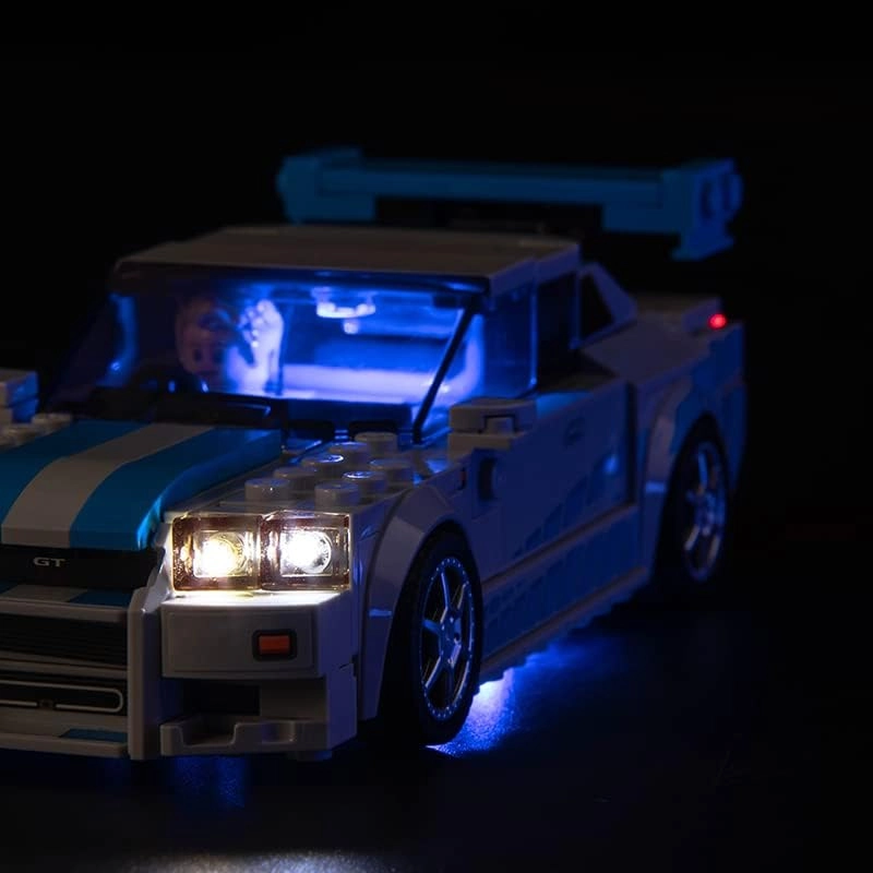 LED Light Kit for LEGO Nissan Skyline GT-R (R34) - Acrylonitrile Butadiene Styrene (ABS) Speed Champions Fast & Furious
