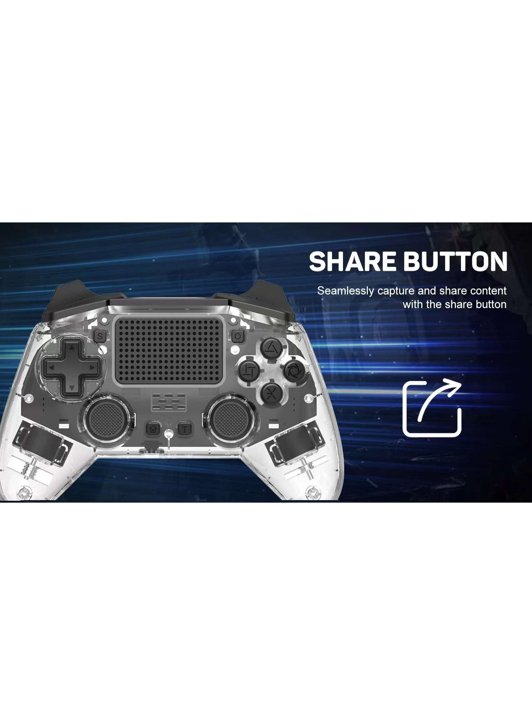 Classic Gamepad - Transparent Black PS4 PS4 Slim PS4 Pro Android iOS13 or above