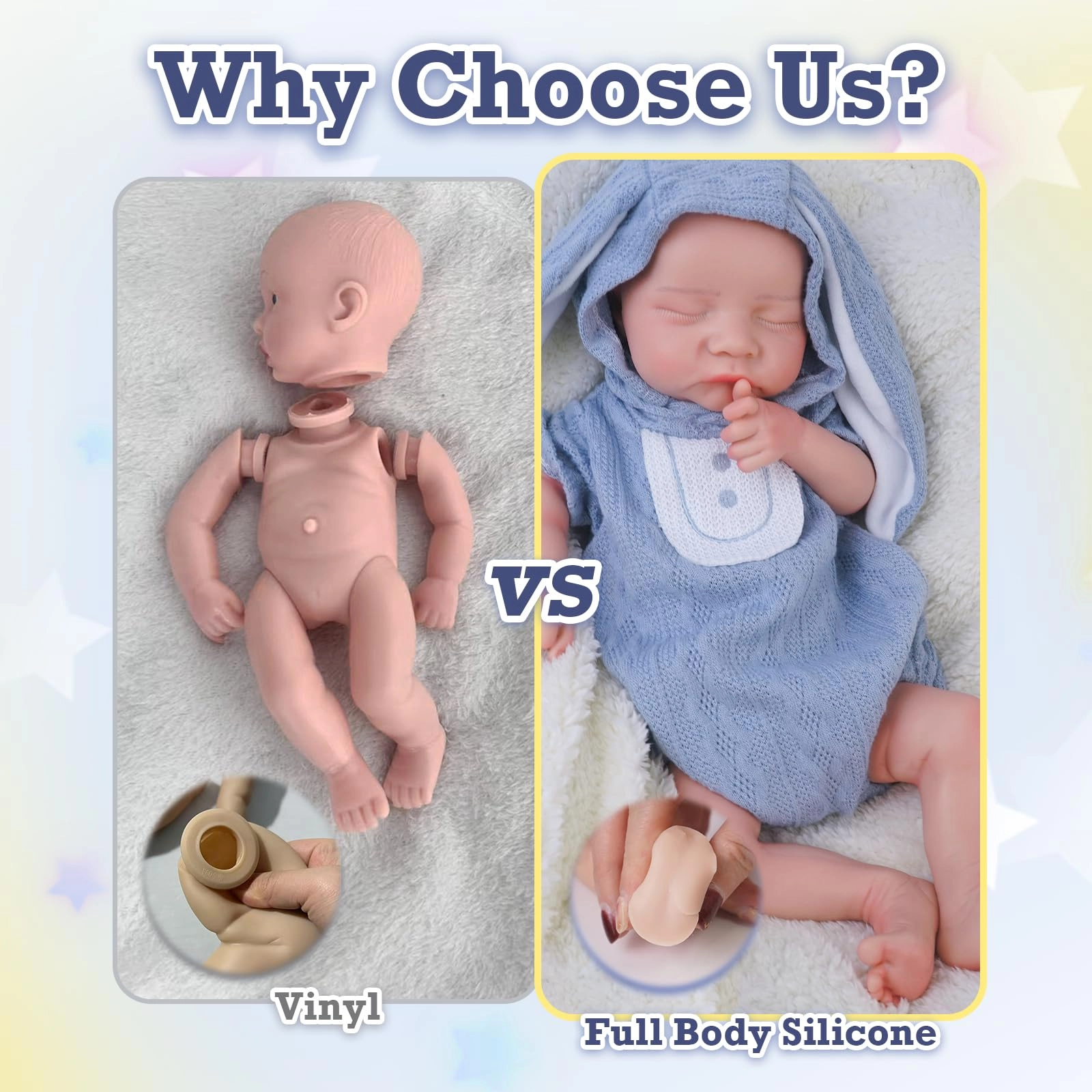 Reborn Baby Doll - 17 Inch Full Silicone Boy Ages 14+