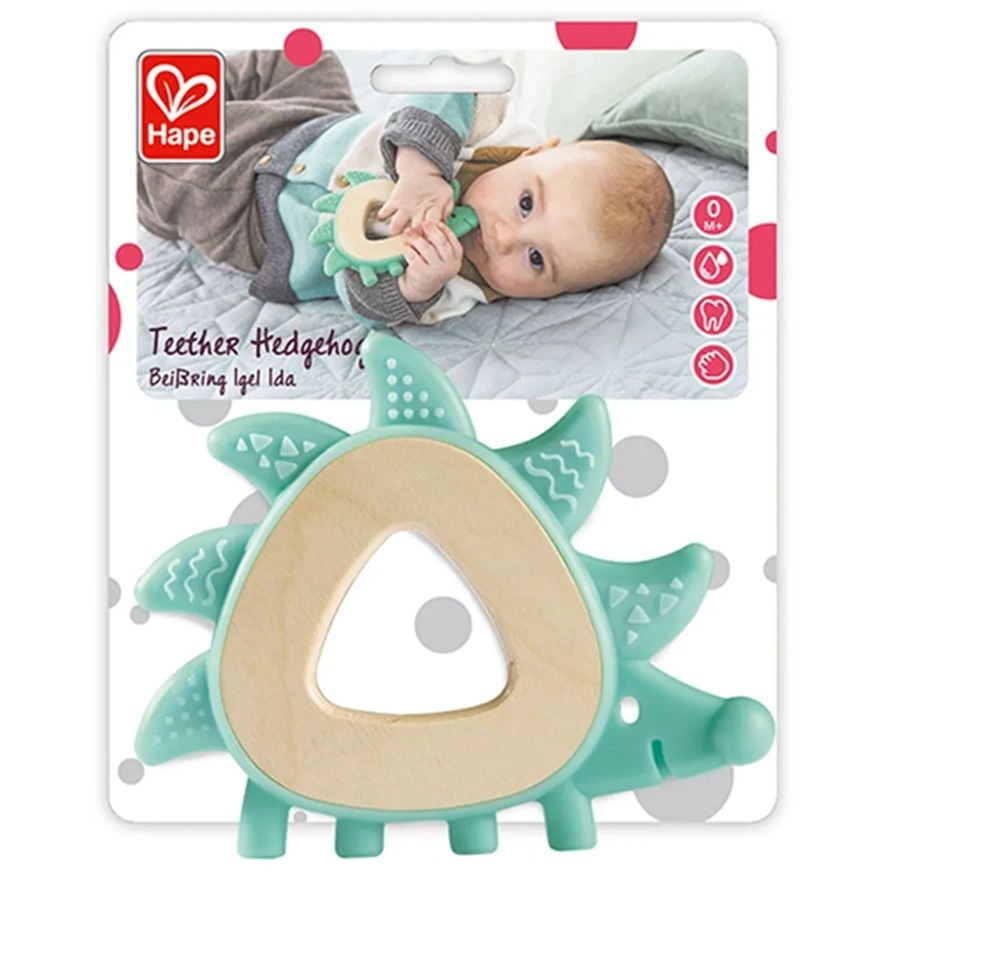 Teether Hedgehog - Green FSC Certified