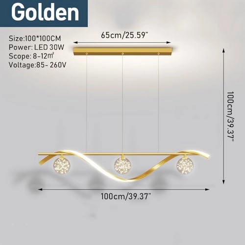 Modern Geometric LED Chandelier - stepless dimming