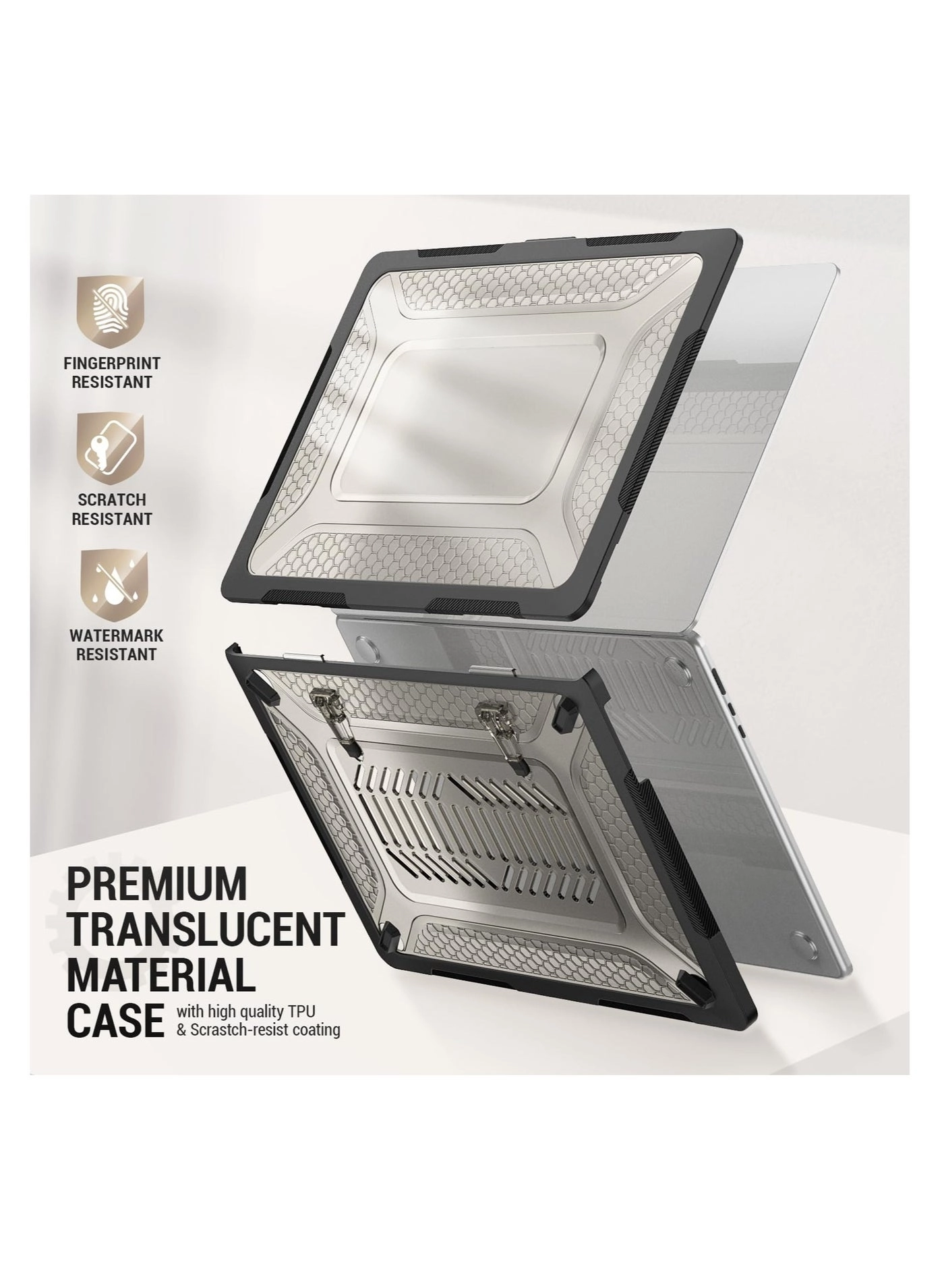 Case for MacBook Air 15-Inch (2023) - Hard Shell with Folding Stand