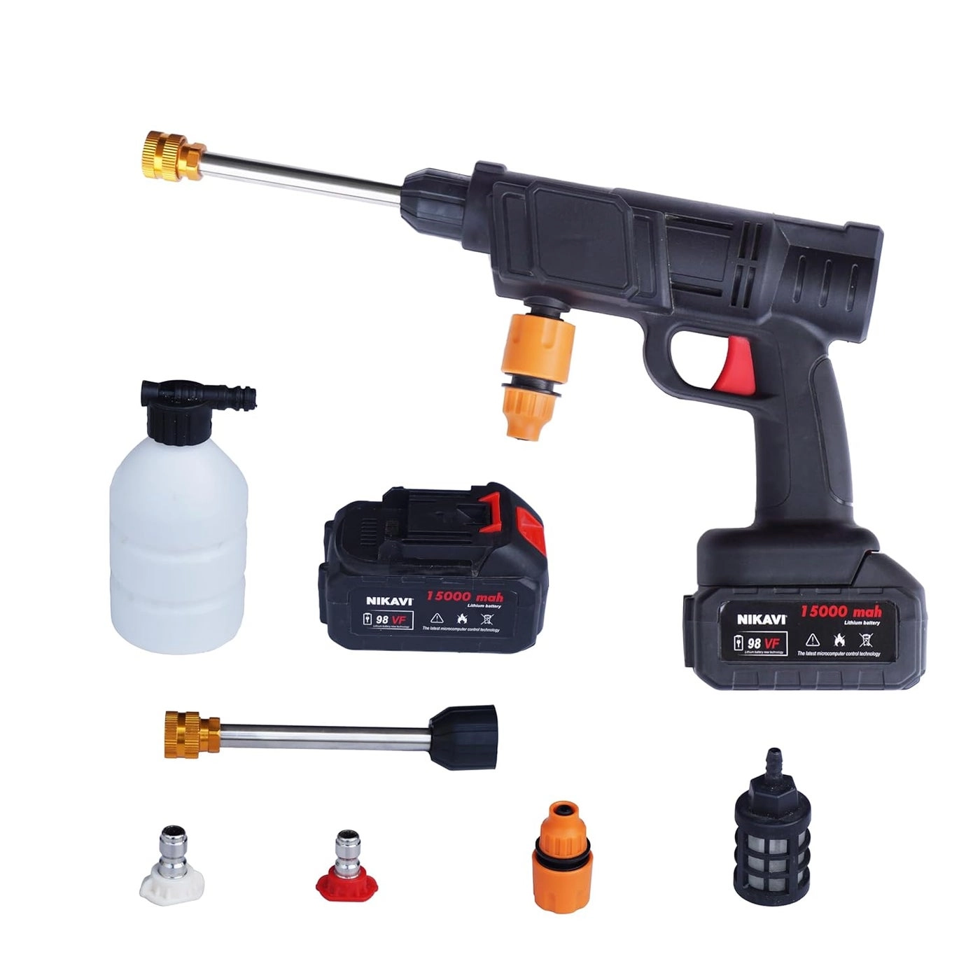 NIKAVI Cordless Pressure Washer - 21V 30Ah Max 450PSI