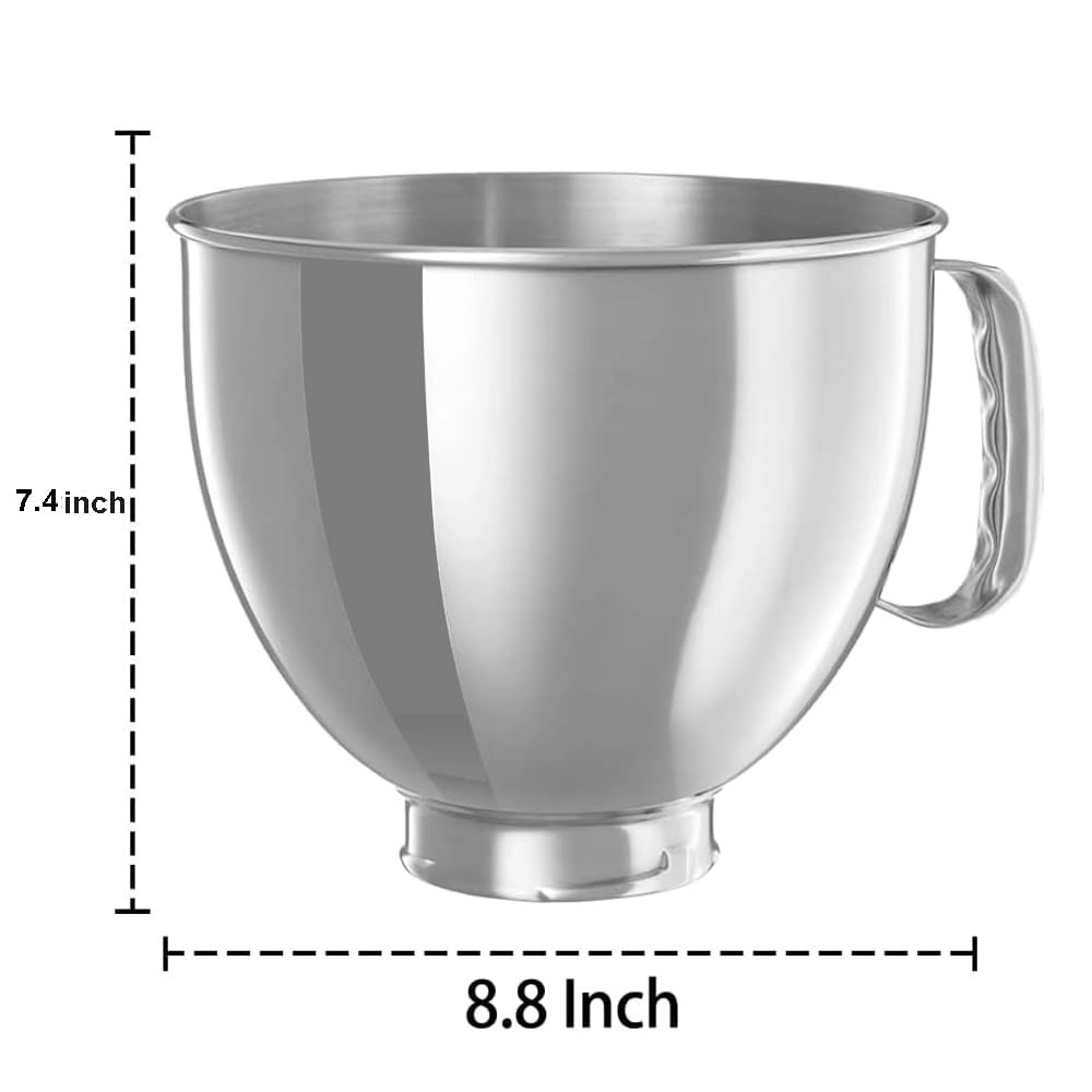 Stainless Steel Mixer Bowl - 5 QT