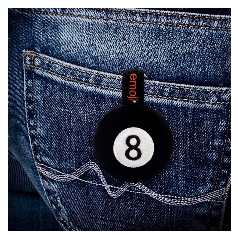Keychain 8 Ball - Black Plush