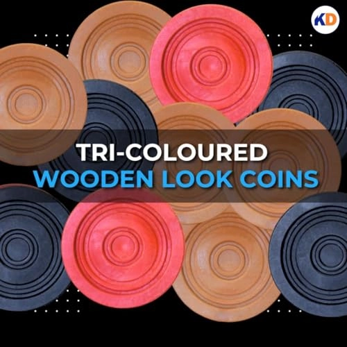 SISCAA Carrom Coin - 24 Coins Rosewood