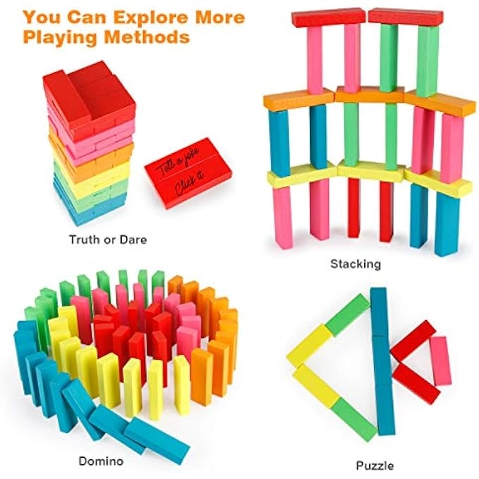 Wooden Blocks Stacking Game - 4+ 54 pieces