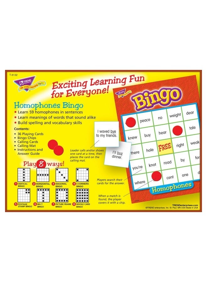 Homophones Bingo